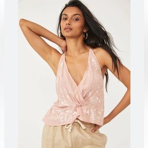 NWT Free People cherry embroidered top XS